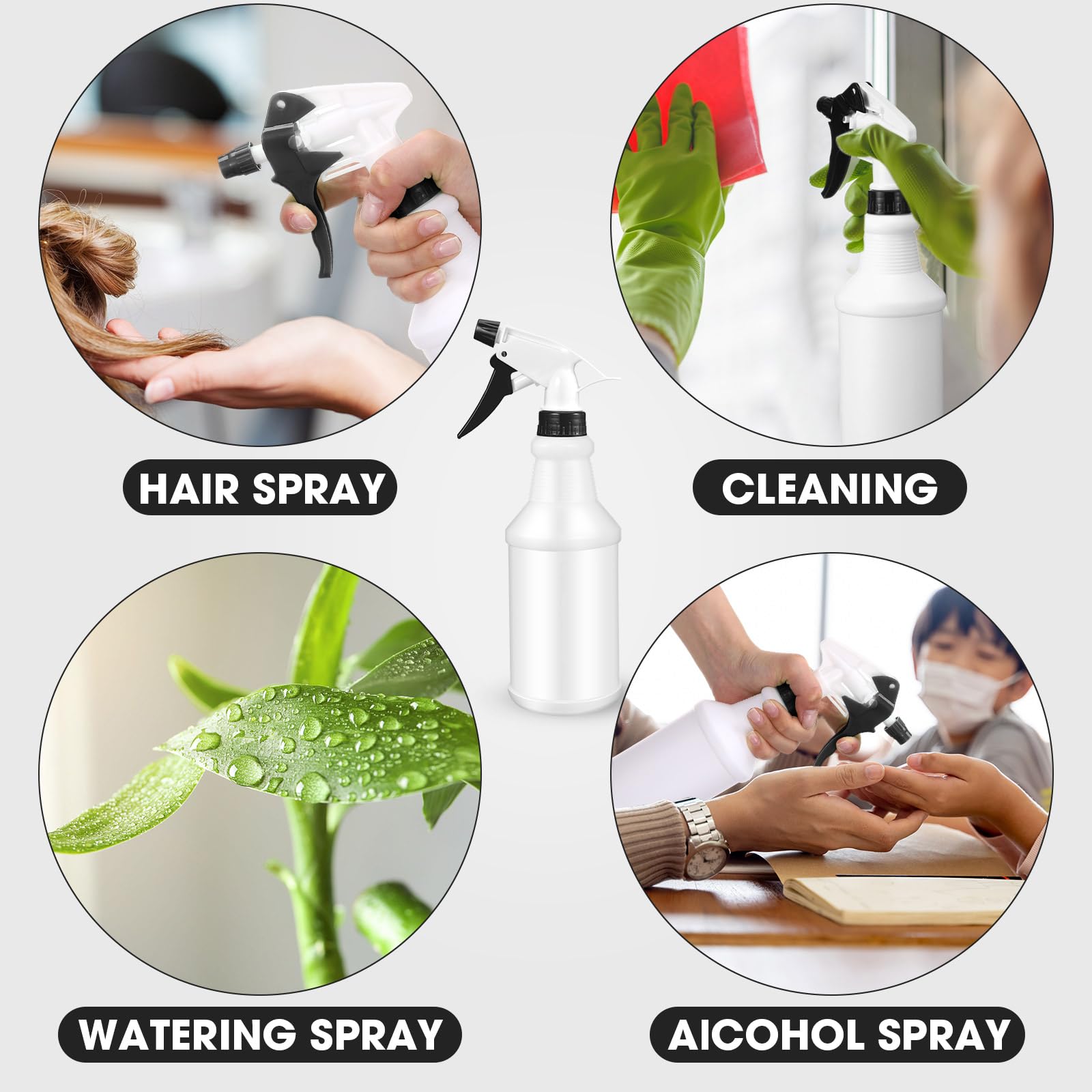 12 Pcs 16 Oz Plastic Spray Bottles