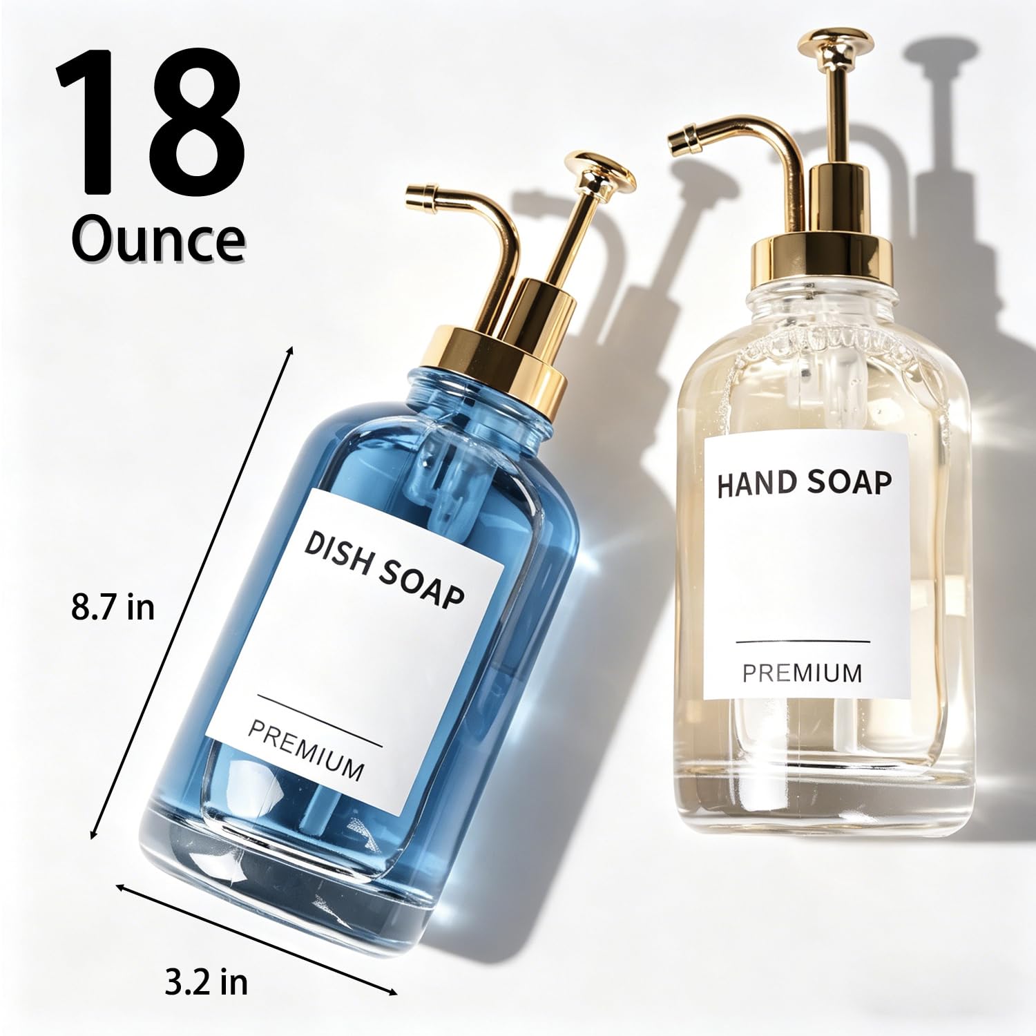 Dish Soap Dispenser for Kitchen (2 Count)