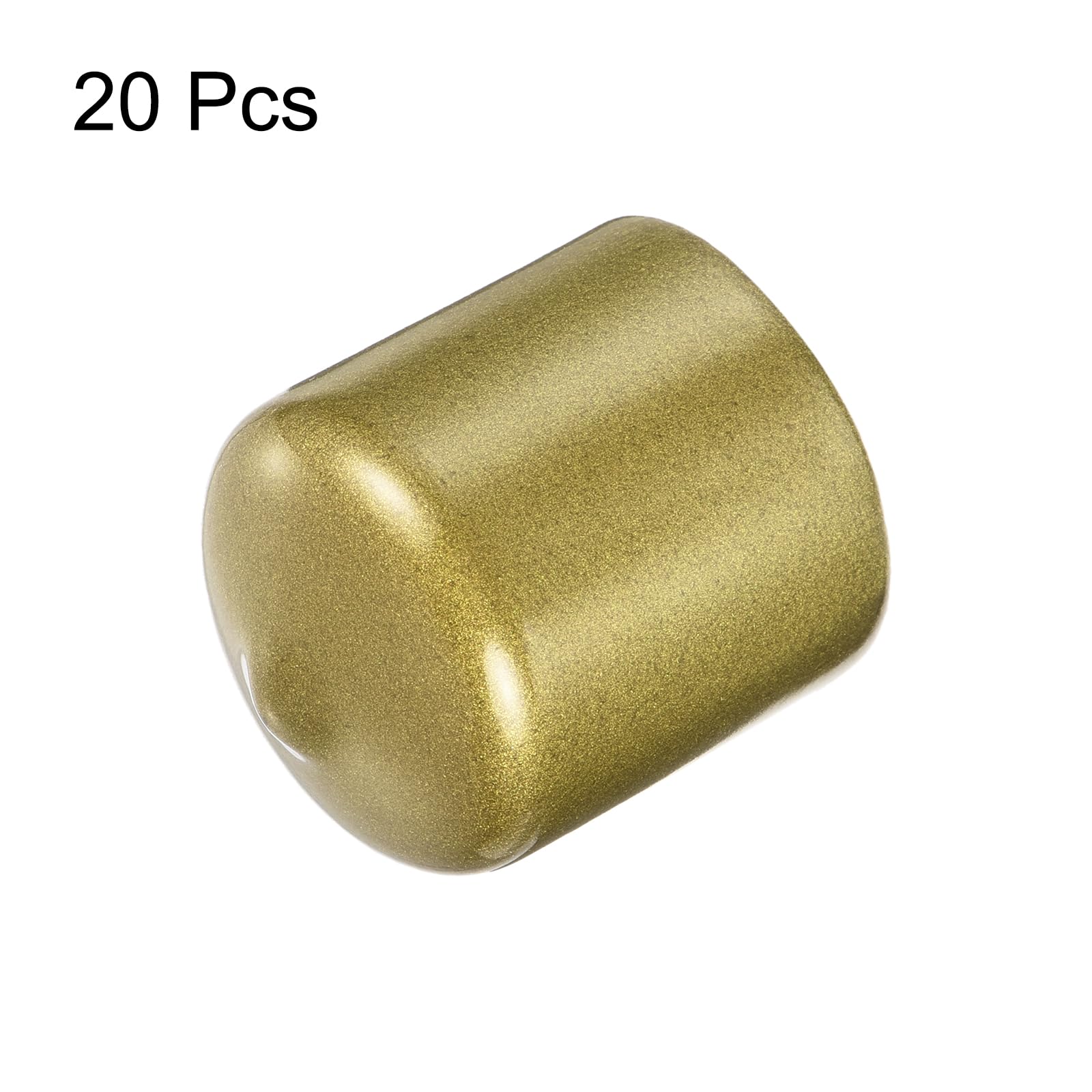 20pcs Rubber End Caps 29mm ID Vinyl Round Tube Bolt Cap Cover Thread Protectors Gold