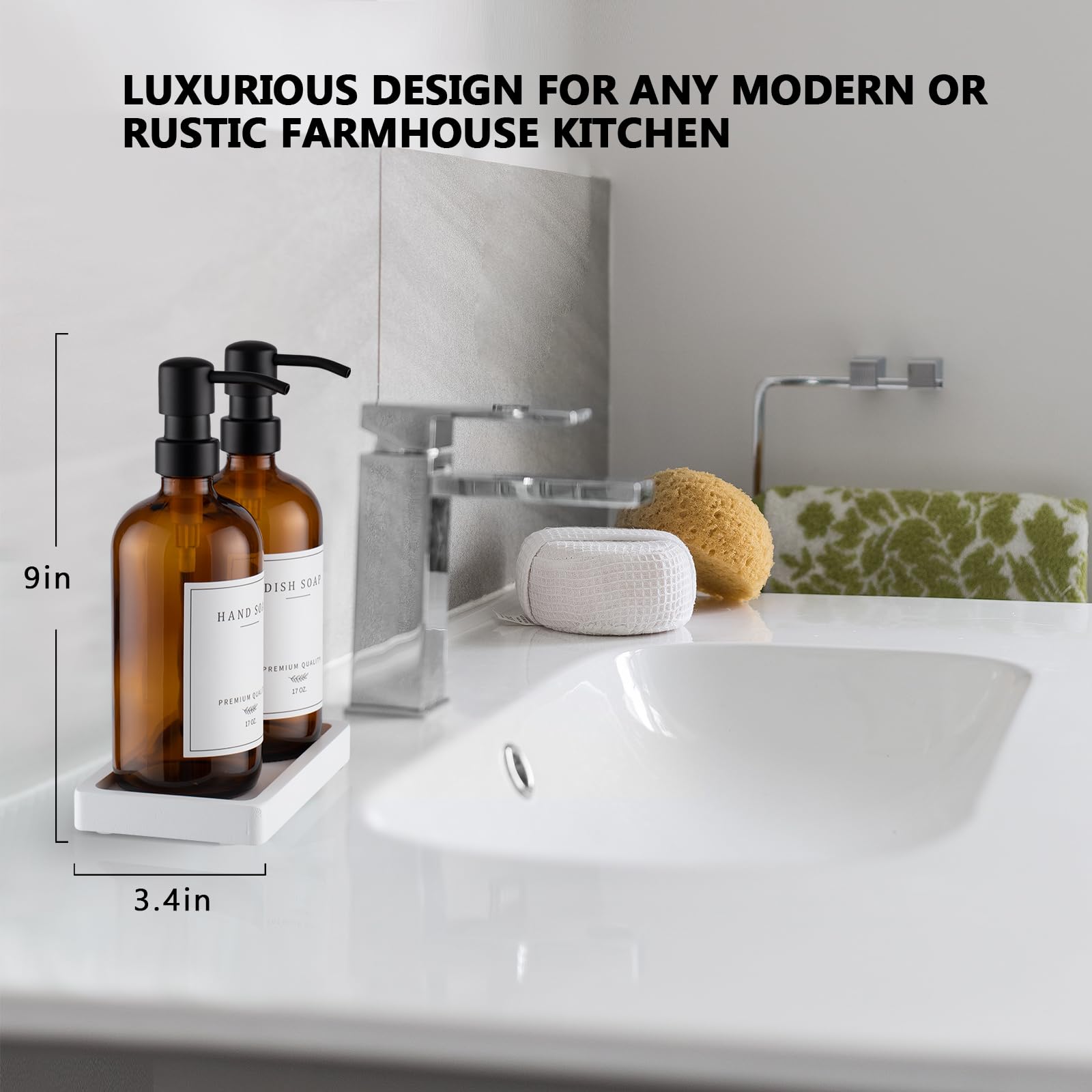 Thick Glass Soap Dispenser (2 Count)