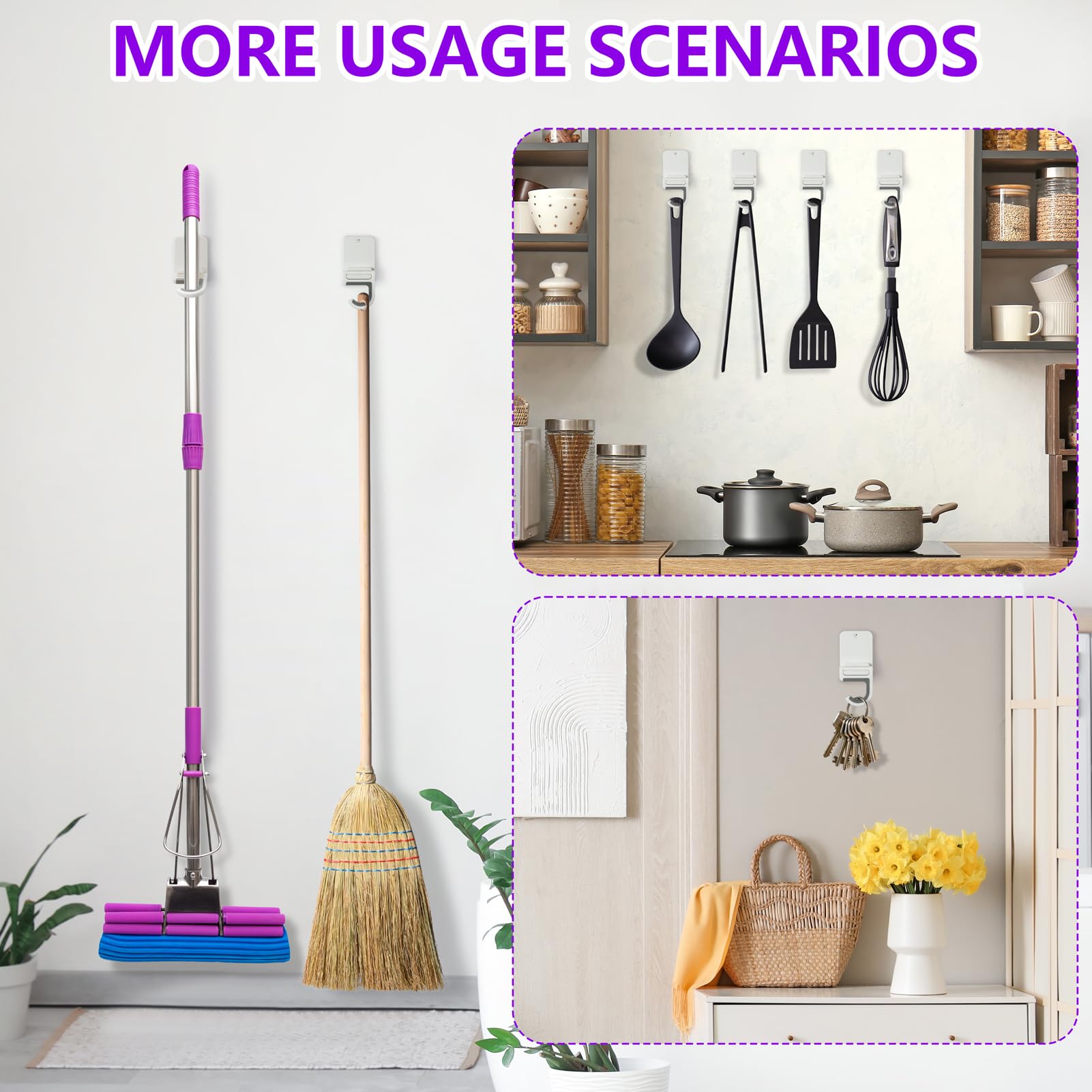 Broom and Mop Holder Wall Mount