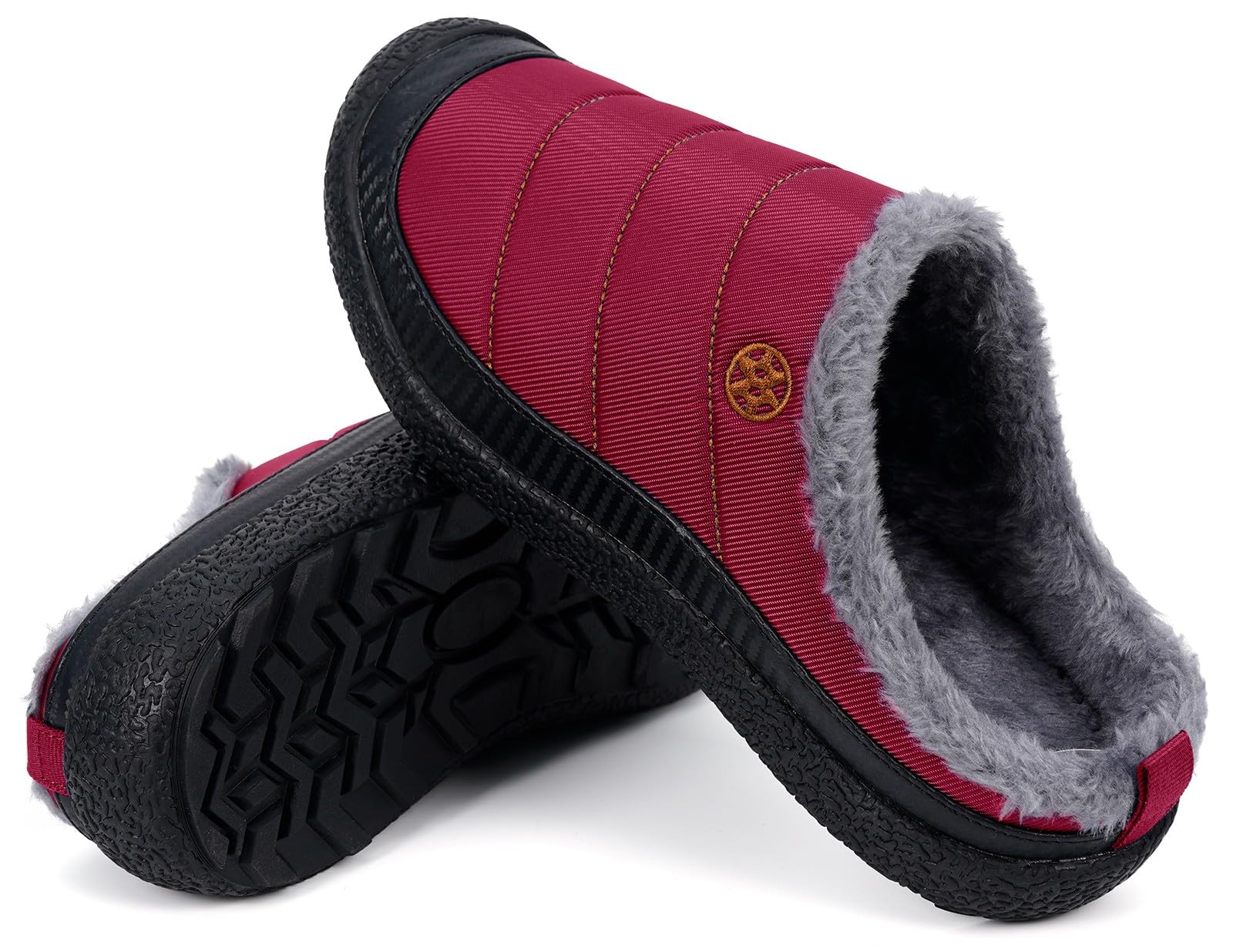 Womens Mens House Slippers Outdoor Winter Shoes Red