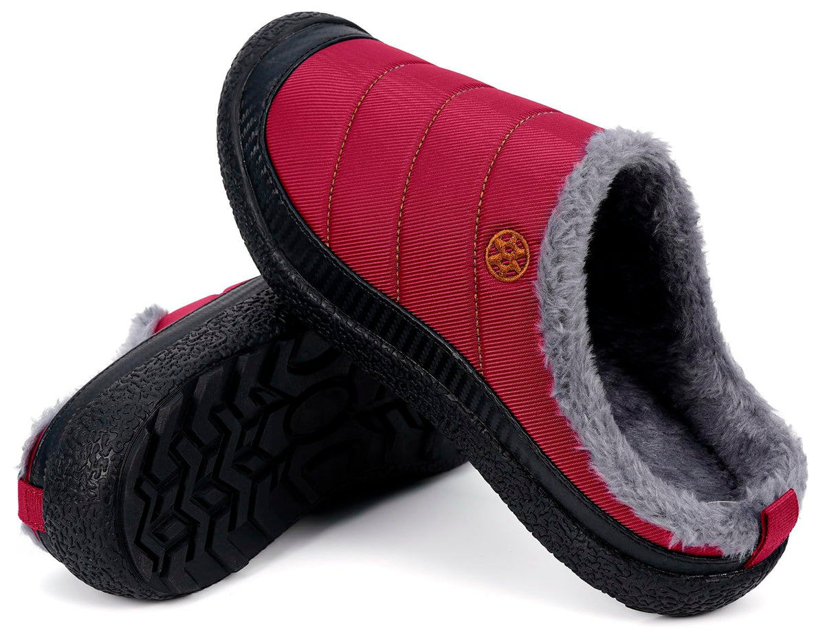 Womens Mens House Slippers Outdoor Winter Shoes Red