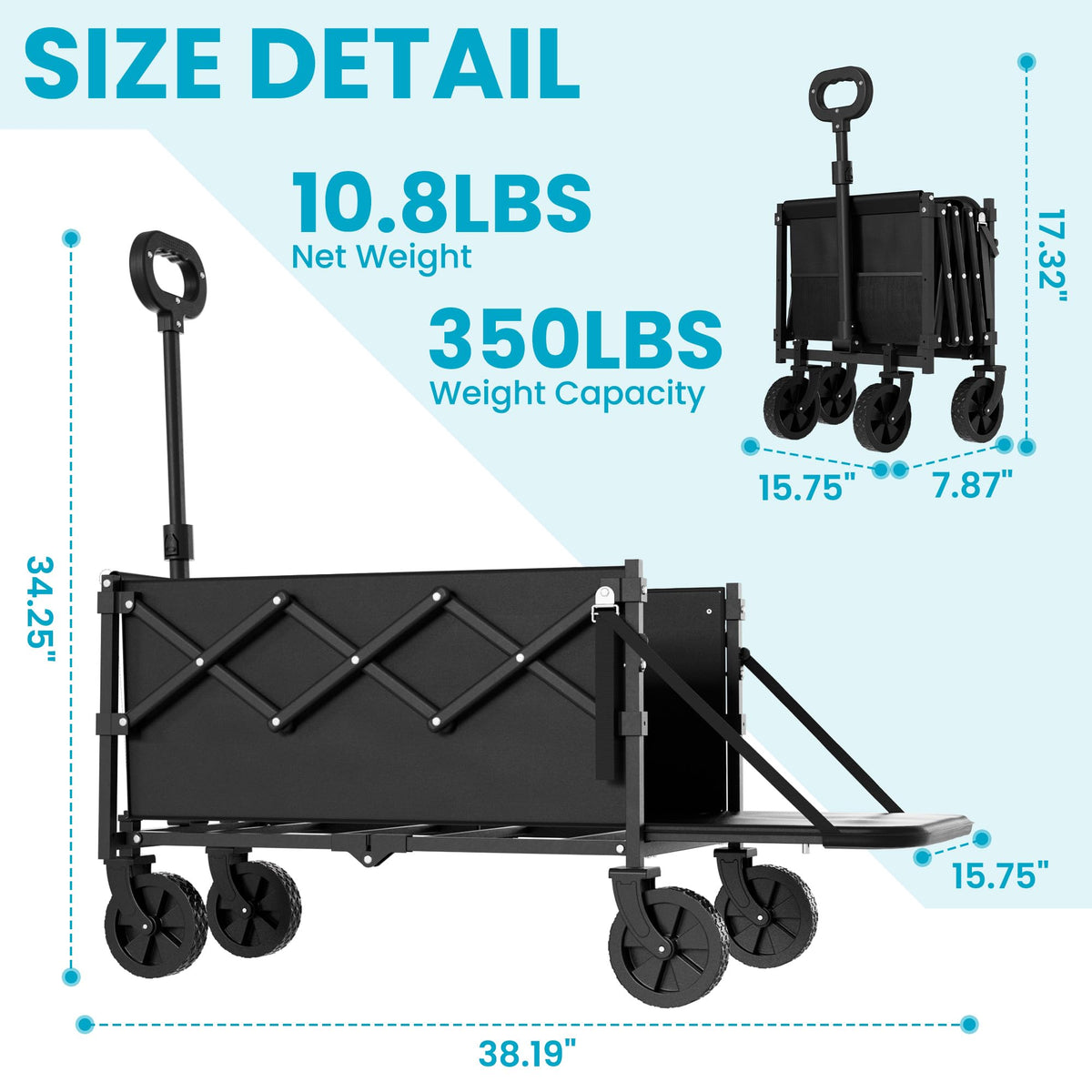 Small Collapsible Wagon with Tailgate