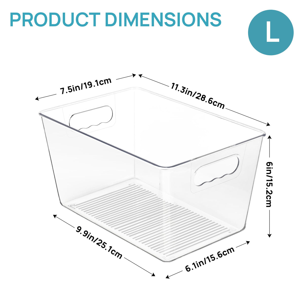 6 Pack Clear Storage Bins (6 Count)