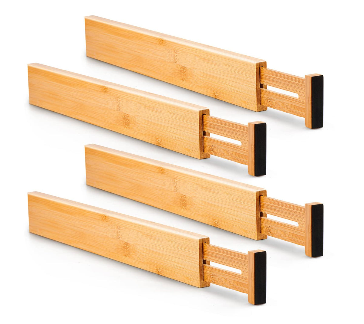 4 Pcs Bamboo Kitchen Drawer Dividers