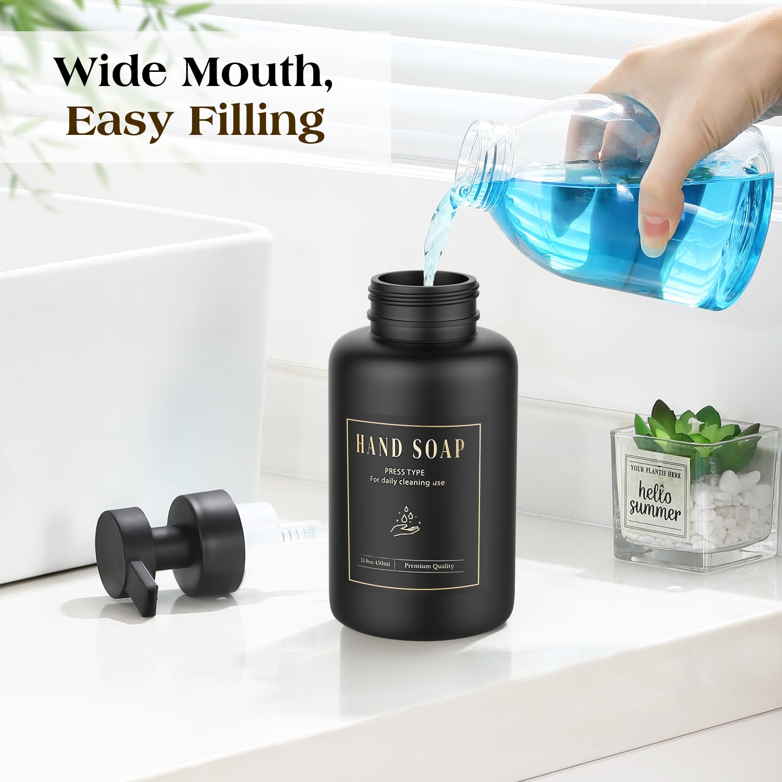 Glass Foaming Soap Dispenser 15oz Hand Soap Bottle