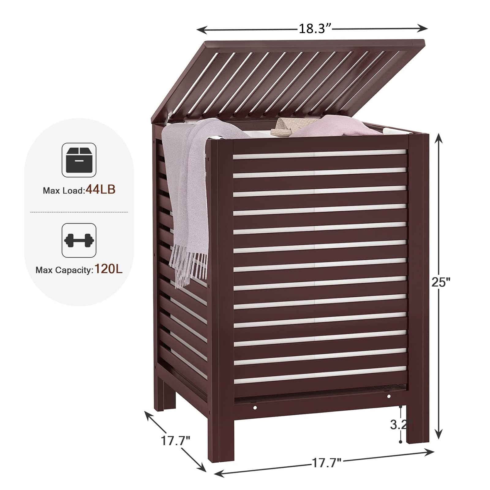 Bamboo Laundry Hamper with Lid