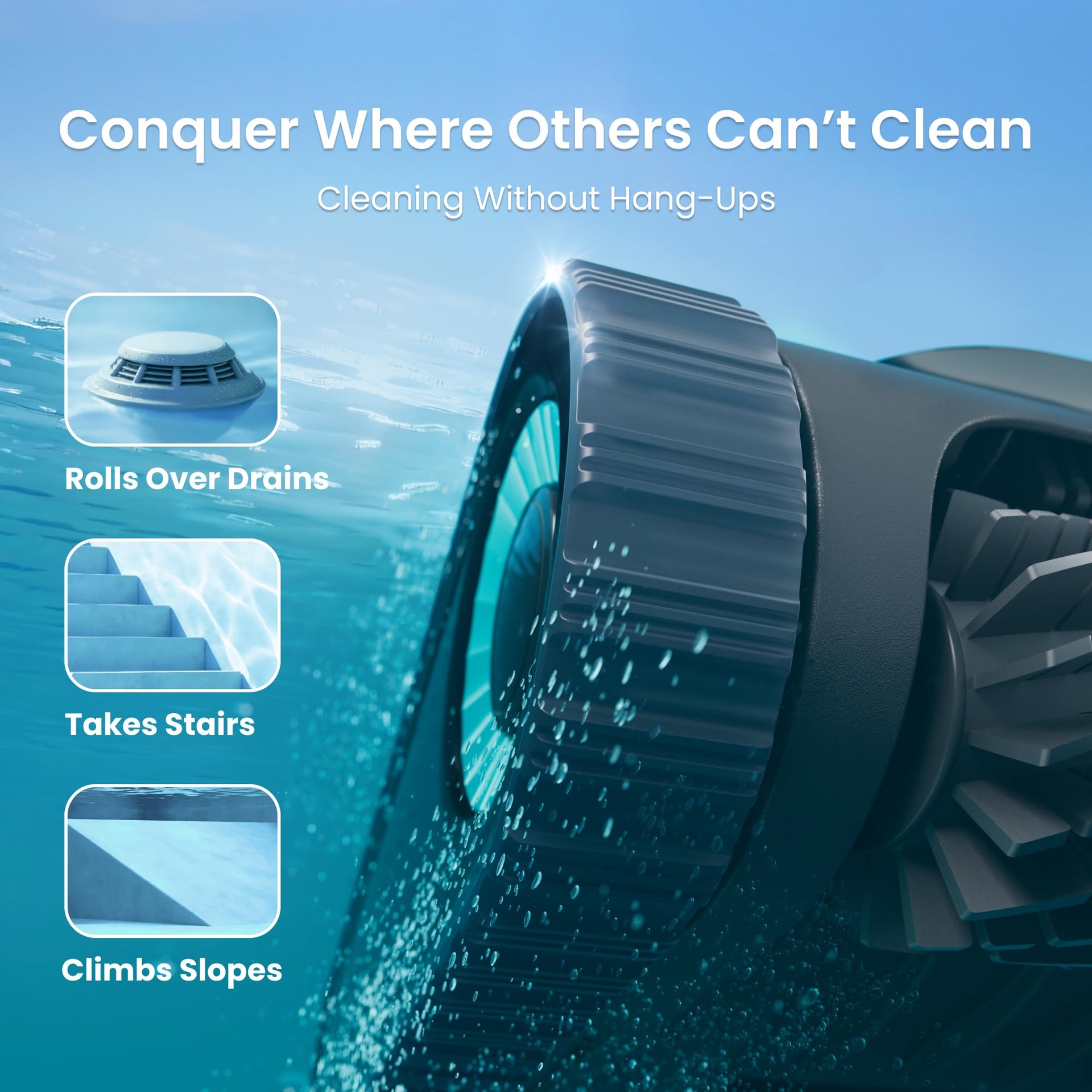 2026 Upgrade) (Renewed) Aiper Scuba S1 Robotic Pool Cleaner,270 Min Runtime, Floor/Wall/Waterline/Shallow Area Cleaning, Ultra-fine Filter, Smarter Navigation, App Support-Black