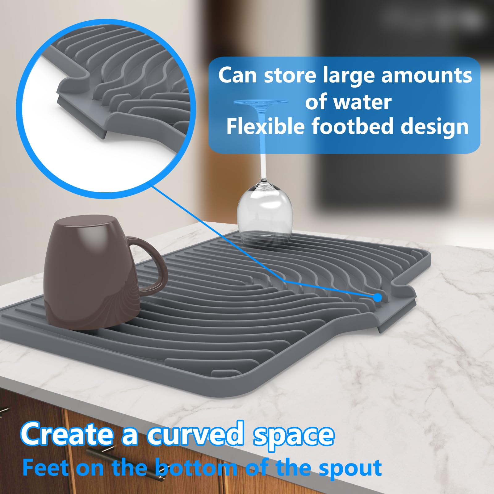 Dish drying mats for kitchen counter