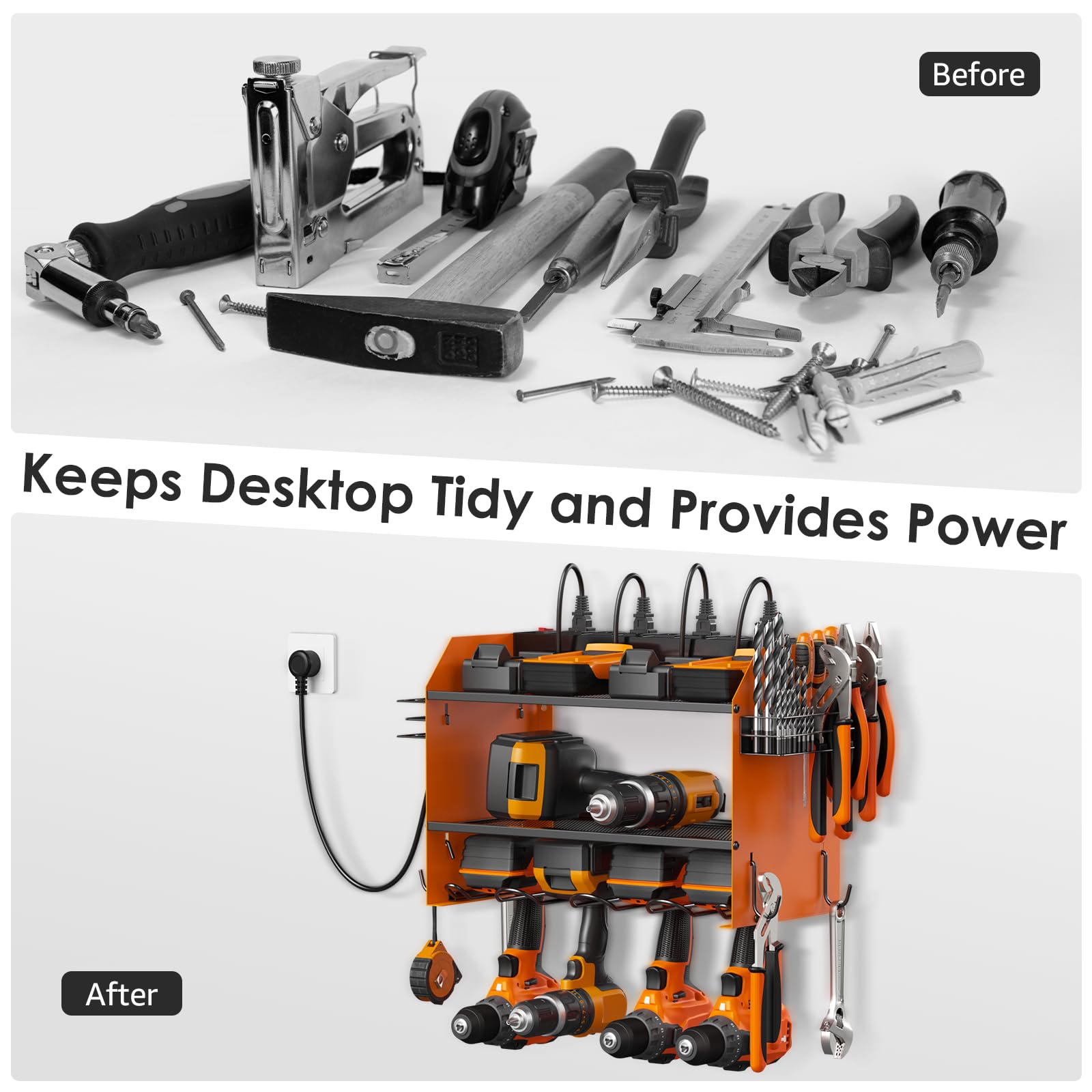 Wall Mount Modular Tool Charging Organizer (7.9 Count)