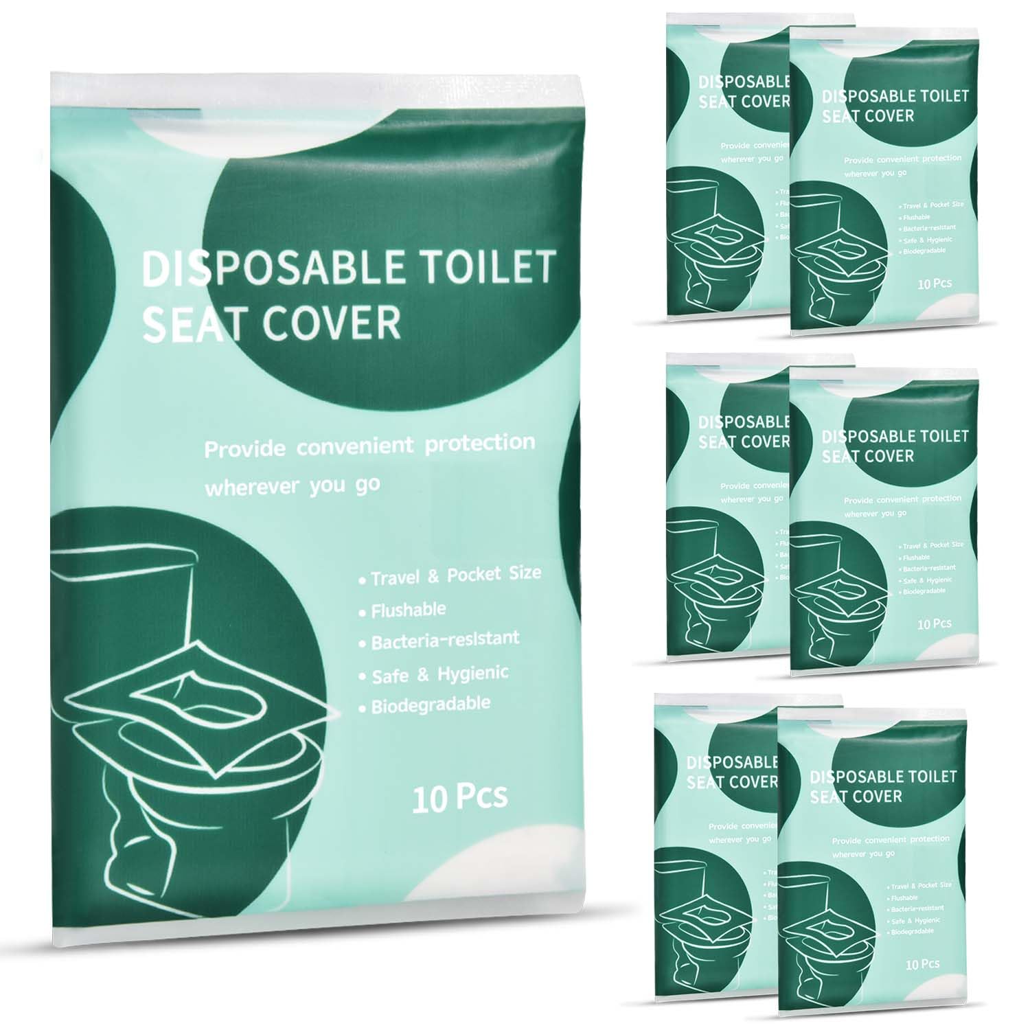 60 Pcs Disposable Flushable Paper Toilet Seat Covers Travel Supplies Essentials for Airplane