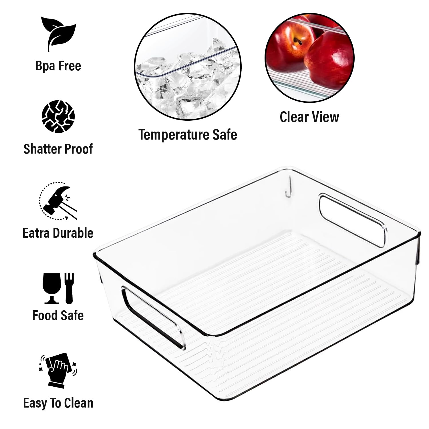 Clear Plastic Storage Bins (6 Count)
