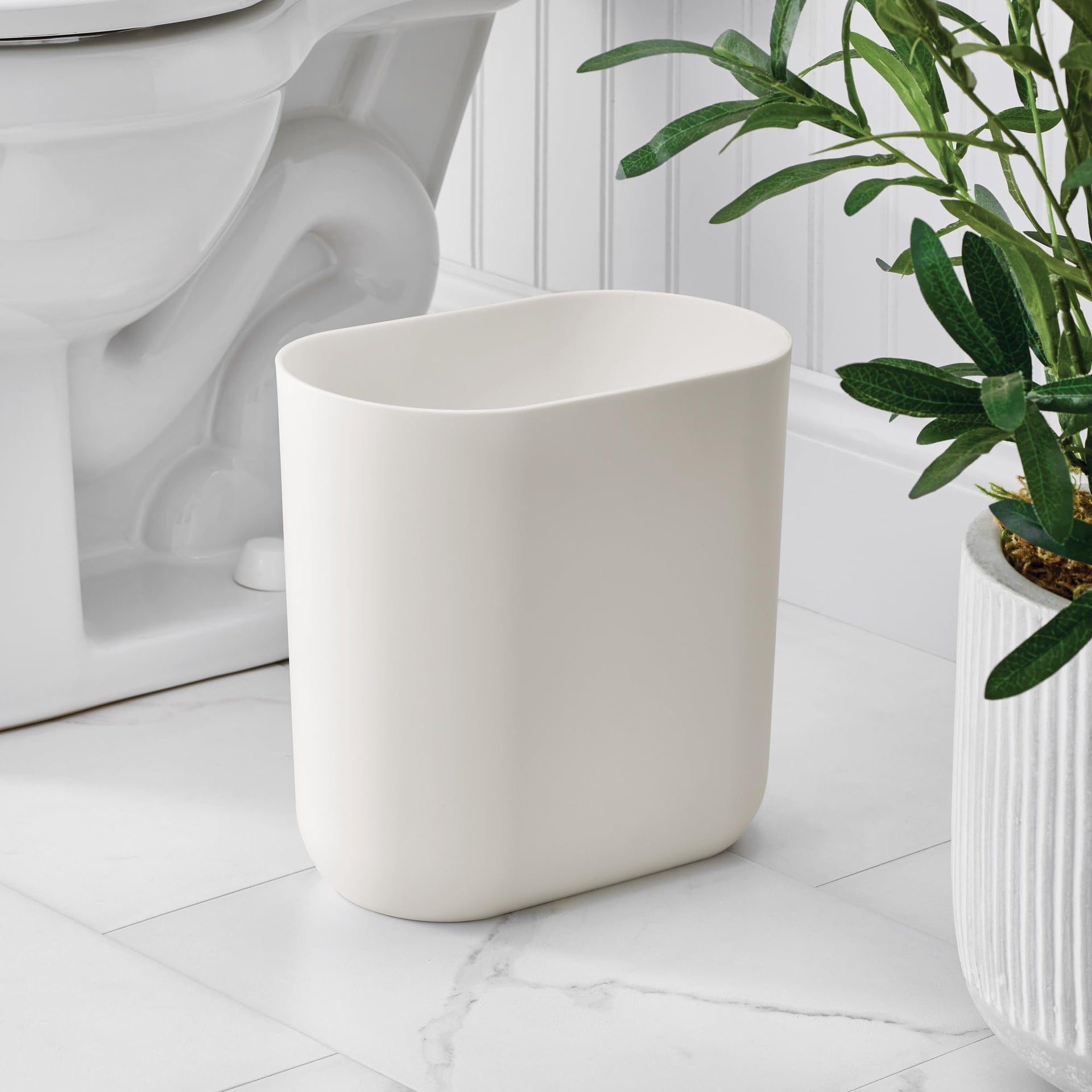 Small Slim Plastic Bathroom Trash Can