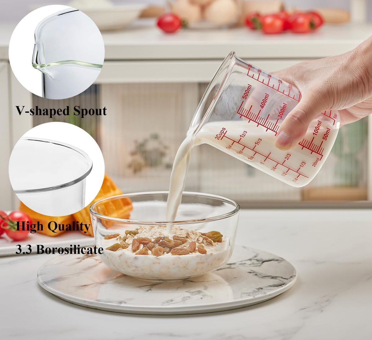 High Borosilicate Glass Measuring Cup Set