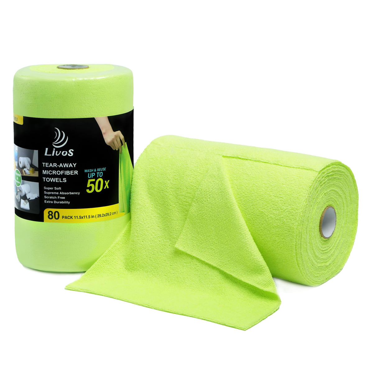 Microfiber Cleaning Cloth Roll (80 Count)