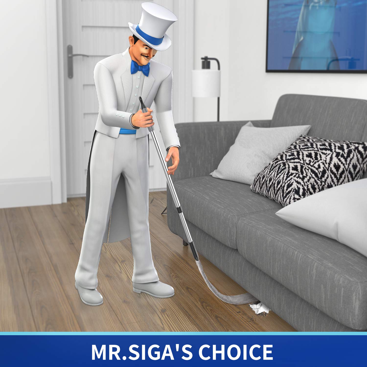 Microfiber Gap Duster with Stainless Steel Adjustable Handle