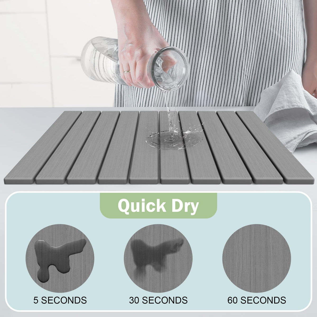 Stone Dish Drying Mat for Kitchen Counter