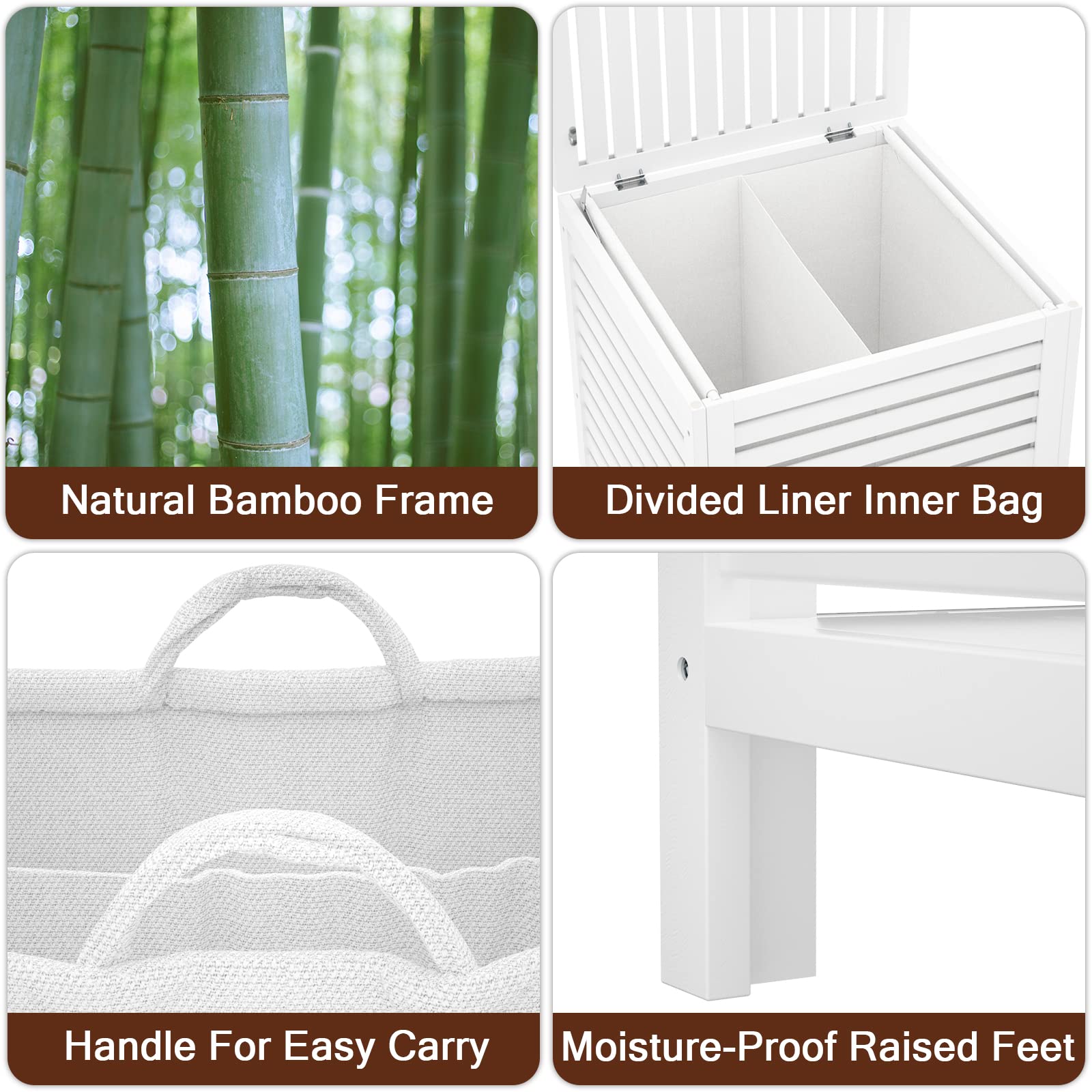 Bamboo Laundry Hamper with Lid