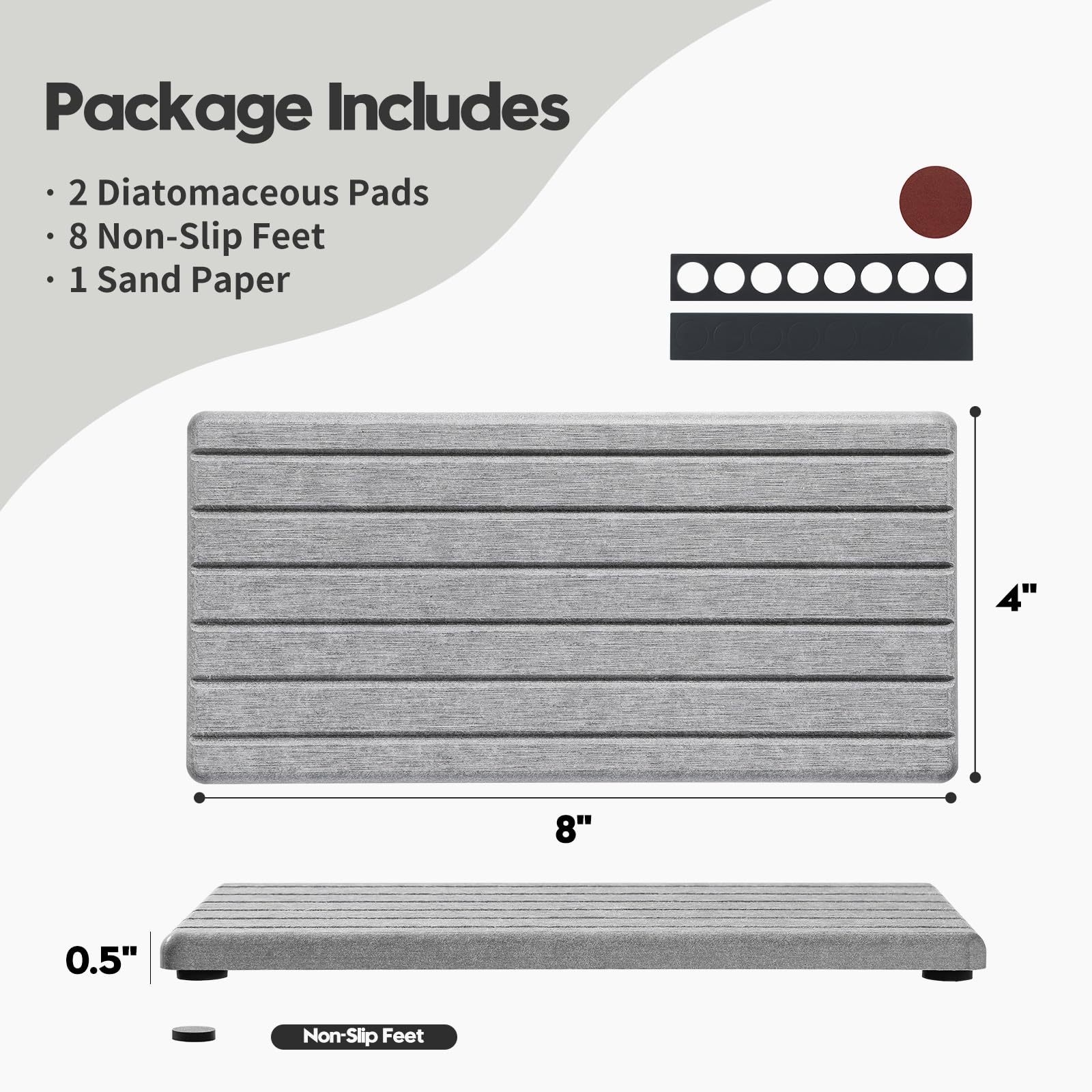 2PCS Instant Dry Diatomite Stone Counter Makeup Tray Organizer (2 Count)