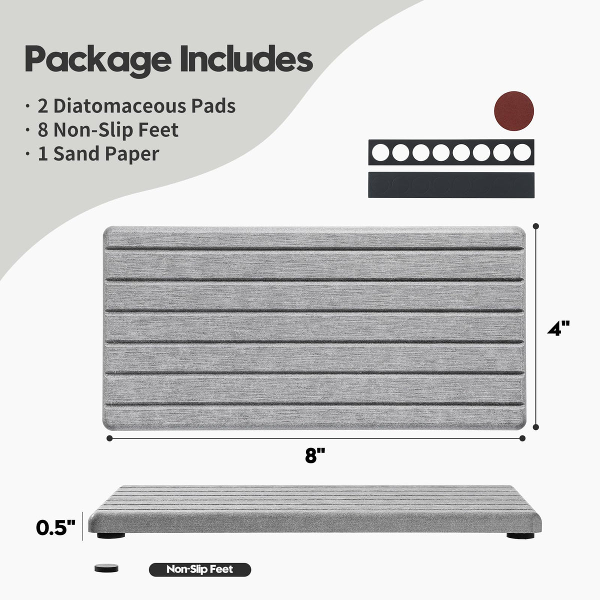 2PCS Instant Dry Diatomite Stone Counter Makeup Tray Organizer (2 Count)
