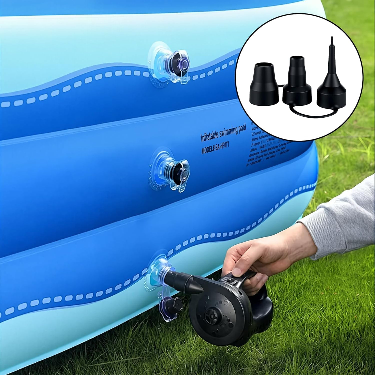 2Set of 3 Sizes Air Pump Replacement Nozzles for Inflatables (6 Count)