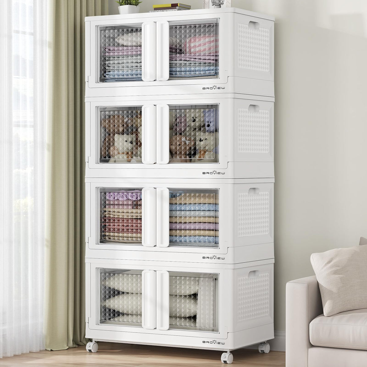 400Qt Stackable Storage Bins with Lids (4 Count)