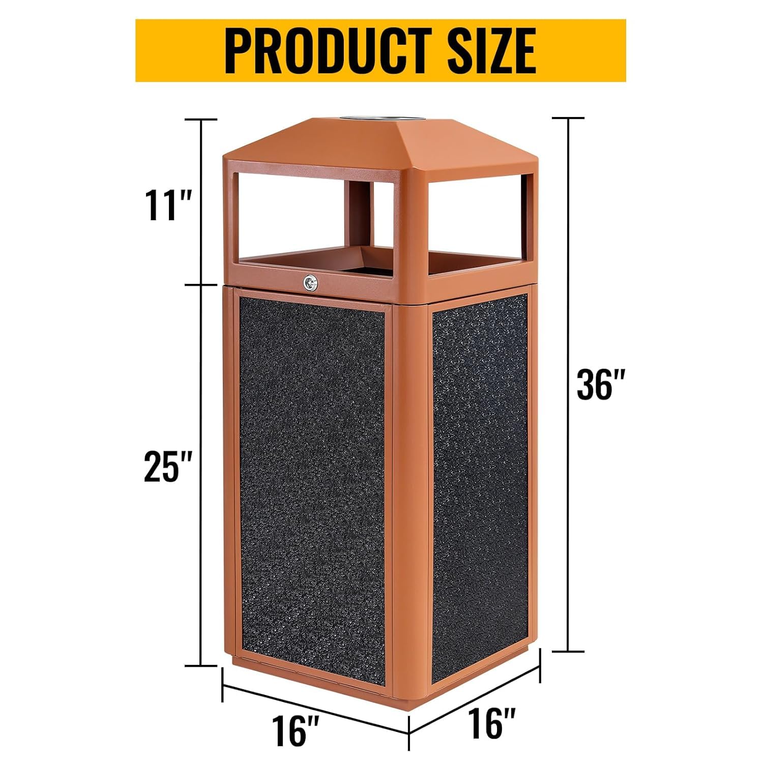 Square Waste Container with Dome Lid