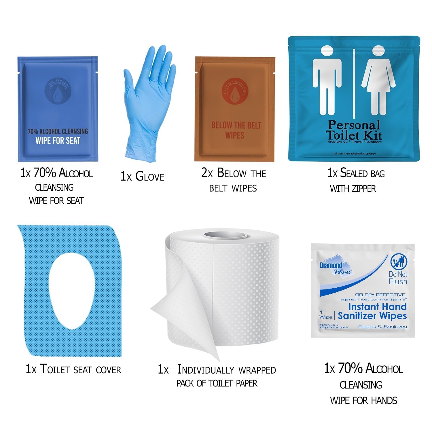 Personal Toilet Kit To Go (10 Count)