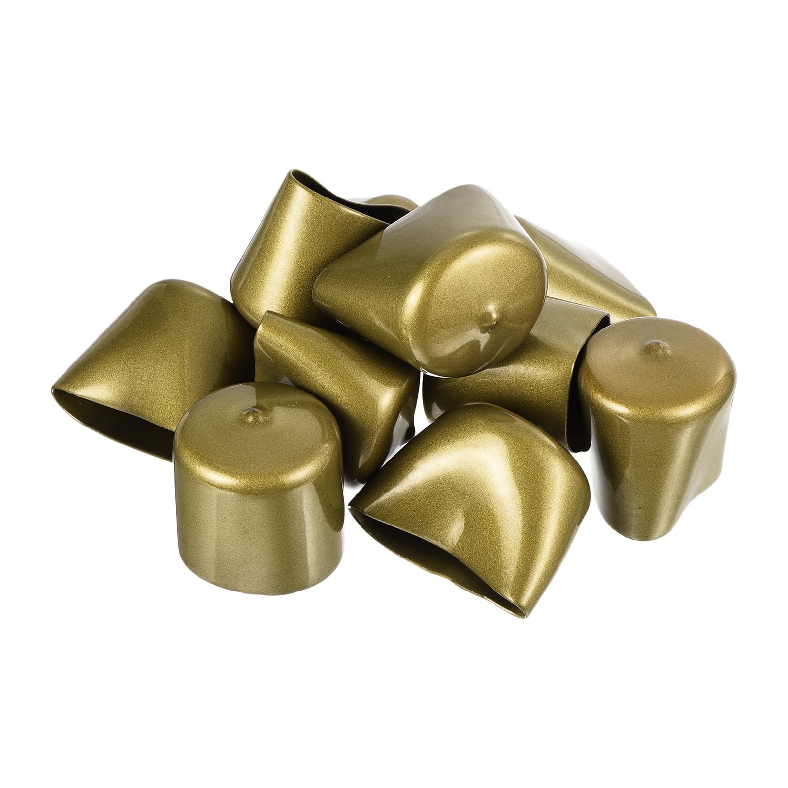 20pcs Rubber End Caps 40mm ID Vinyl Round Tube Bolt Cap Cover Thread Protectors Gold