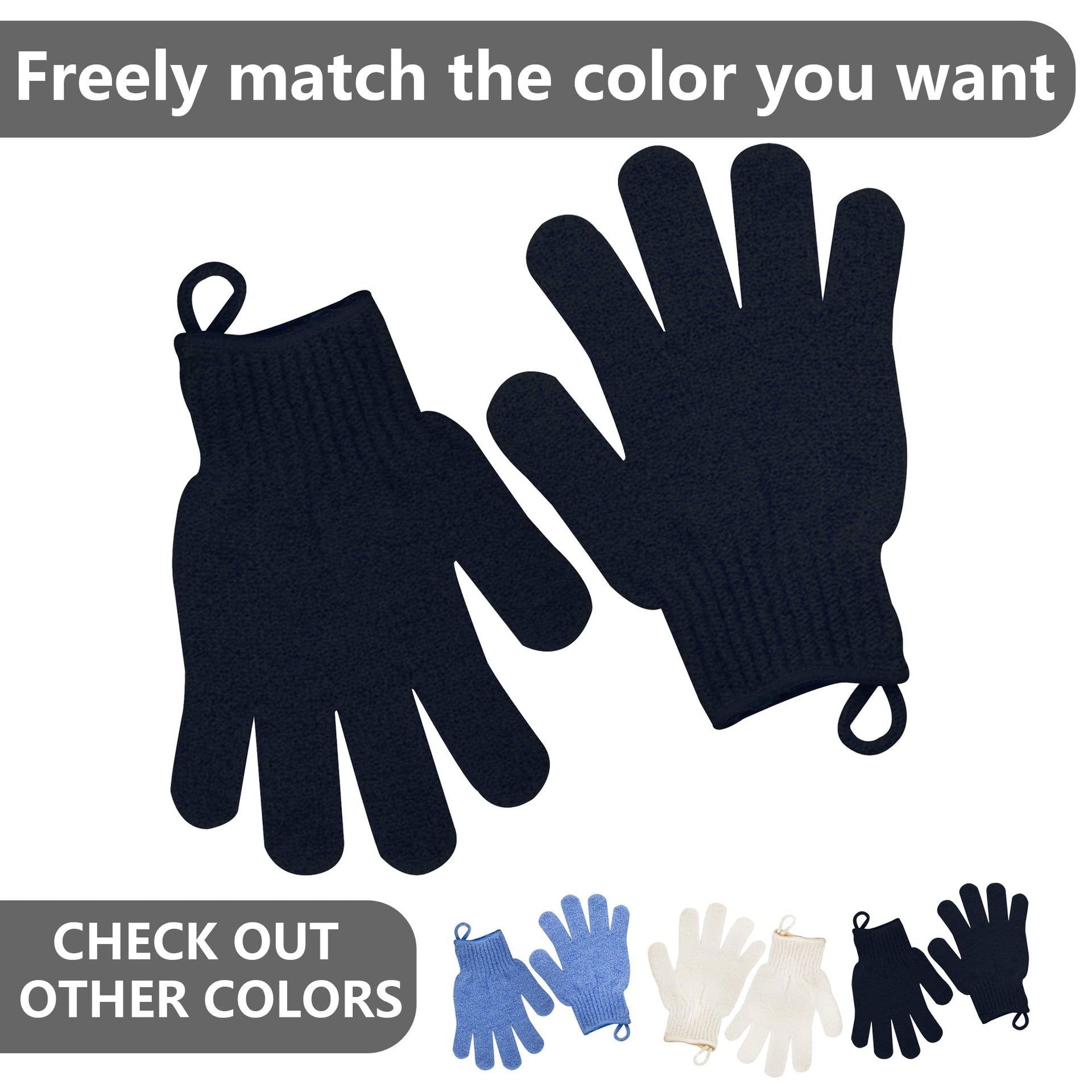 Heavy Exfoliating Shower Gloves with Hanging Loop