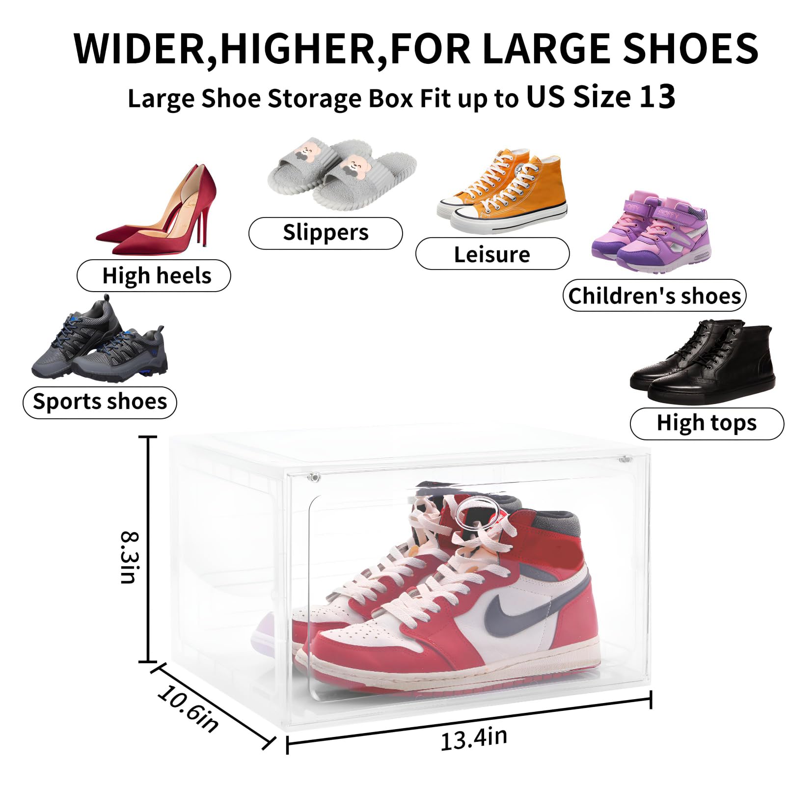 Large Clear Plastic Stackable Shoe Boxes 8 (8 Count)