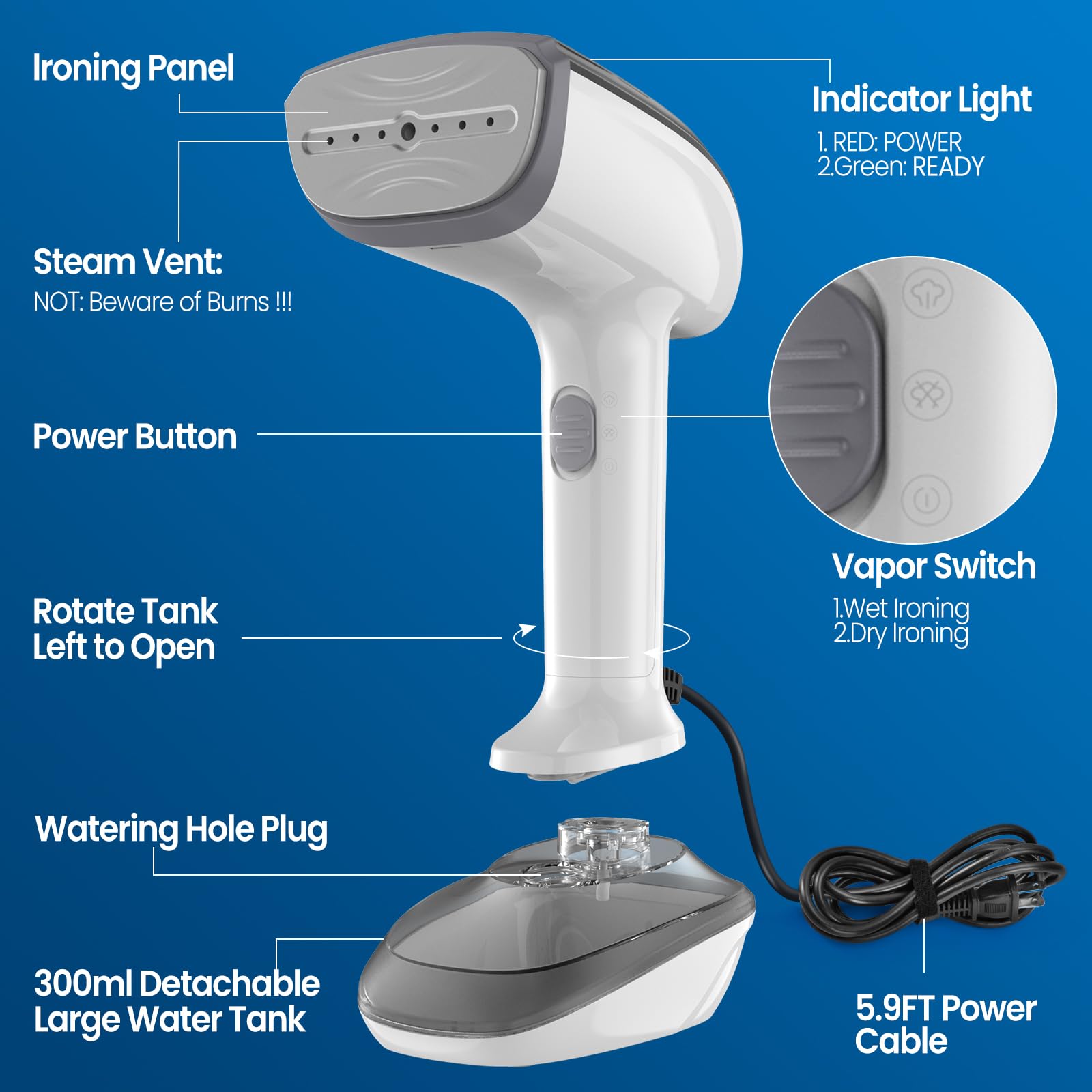 Powerful Handheld Fabric Steamer