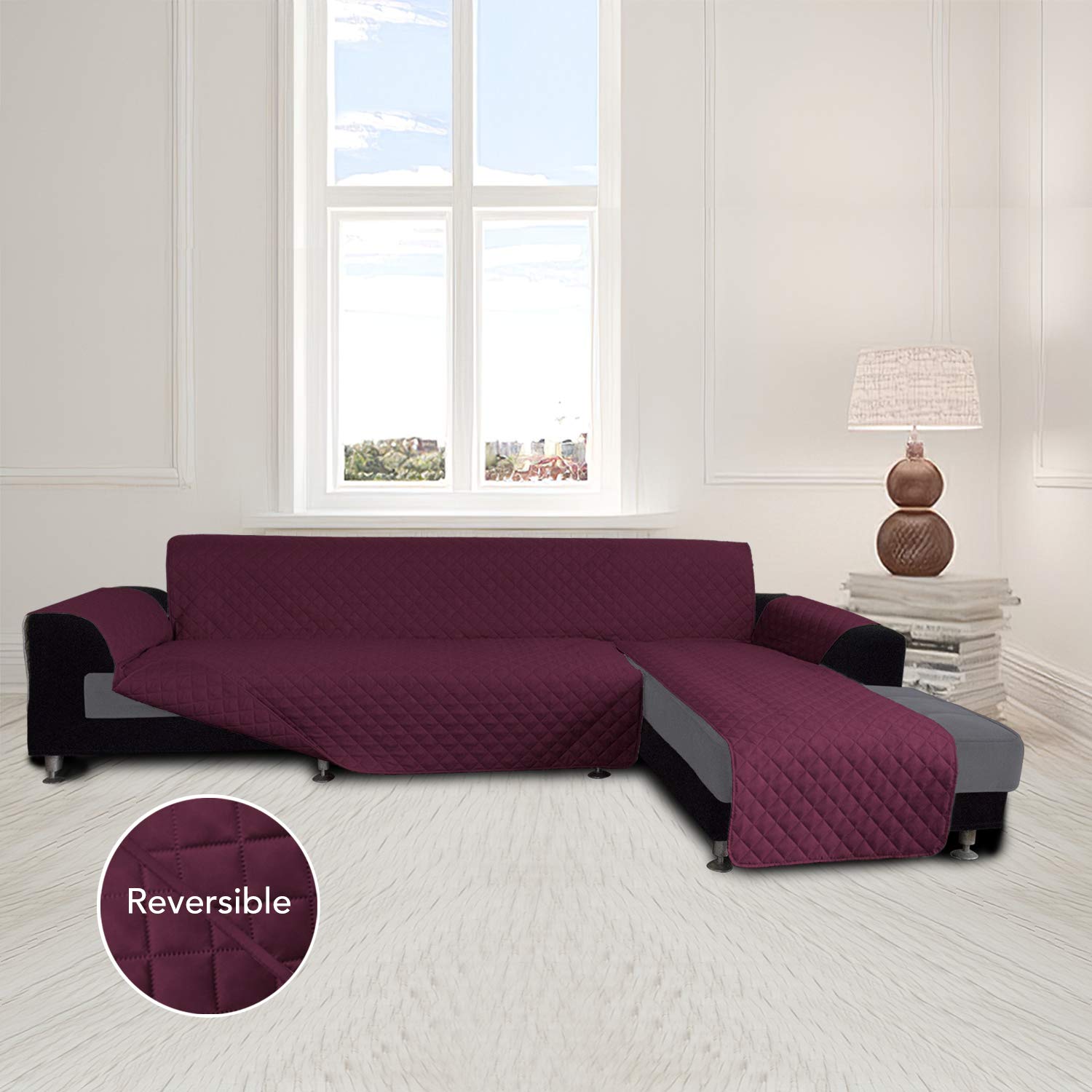 Reversible L Shape Sectional Couch Cover
