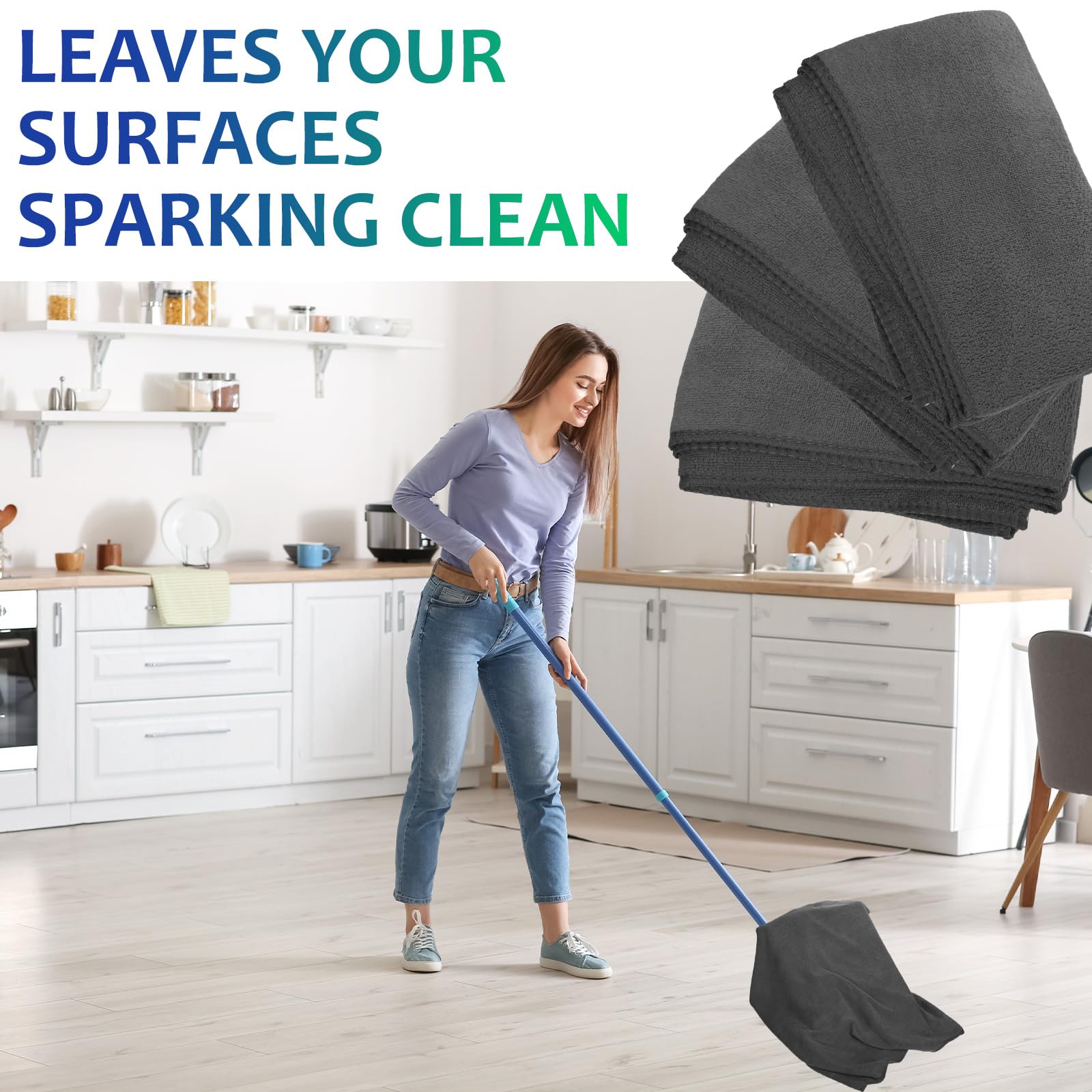 3 Pcs Extra Large Microfiber Cleaning Cloth 30" x 20" Washable Reusable Microfiber Towel Streak Free Lint Free Cloth for Cleaning Home Glass Office Window Bathrooms (3 Count)