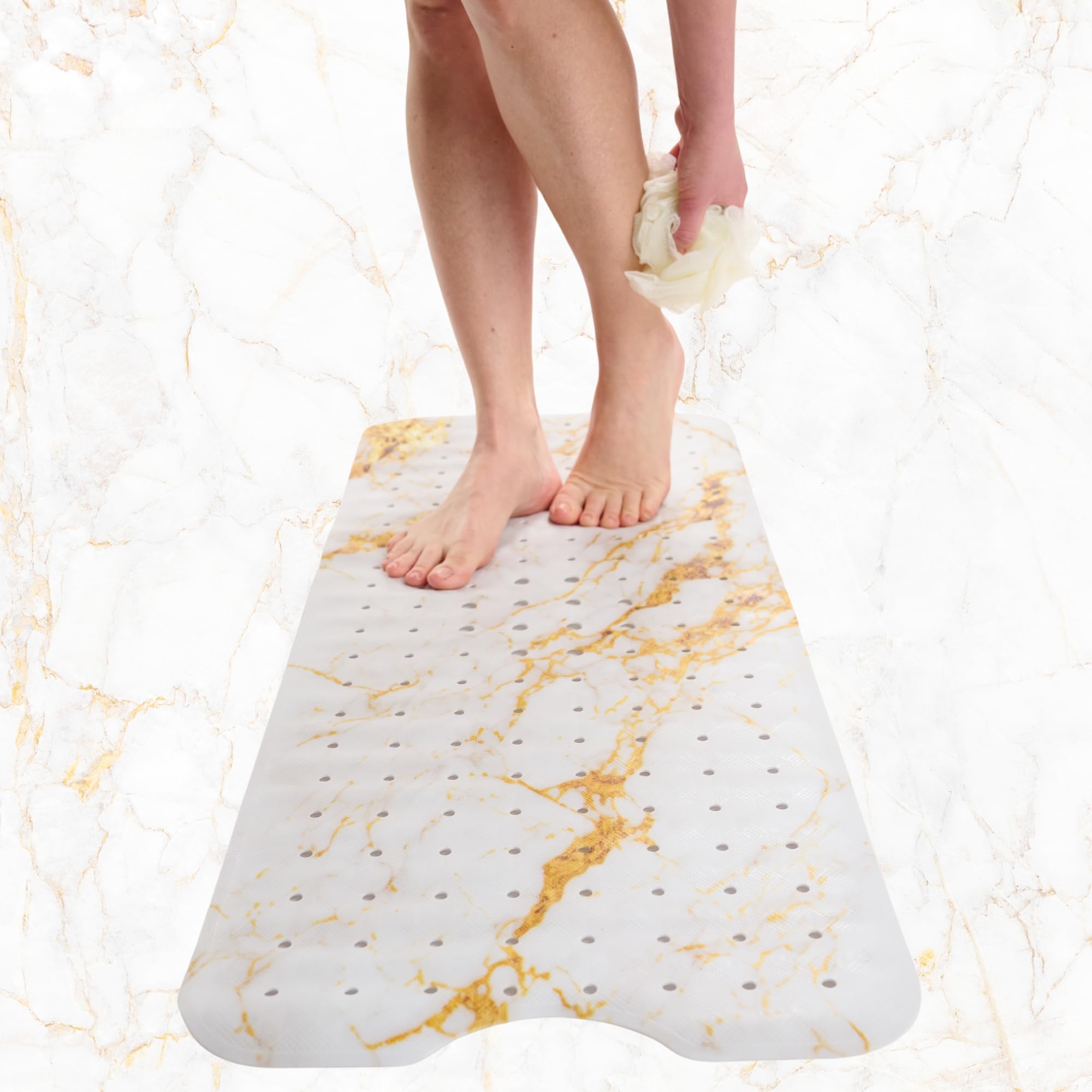 Non Slip Bath & Shower Mat 40x16 Extra Long