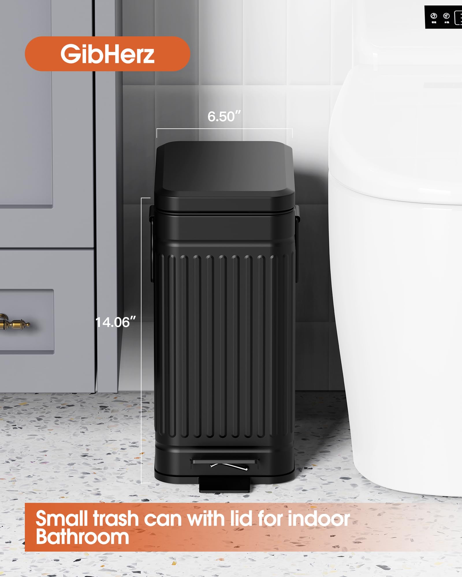 Small Trash Can with Lid Soft Close