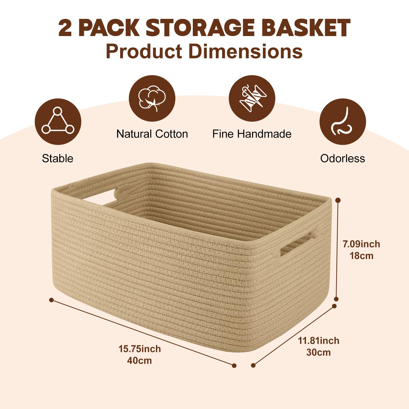 Storage Basket for Shelves (2 Count)