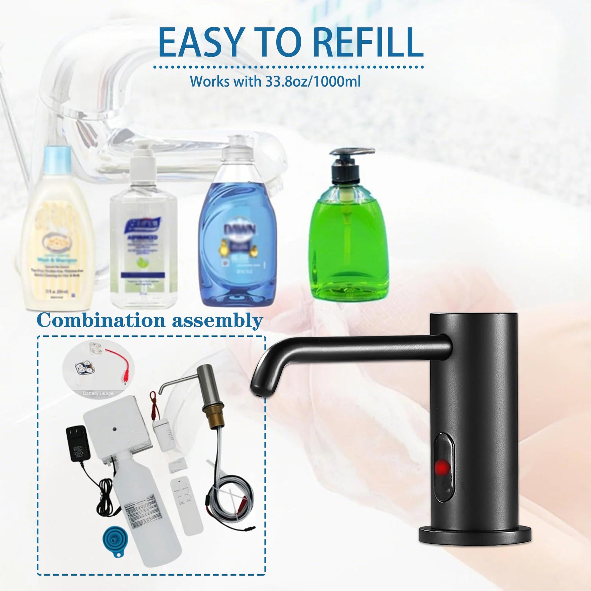 Touchless Automatic Soap Dispenser Built in Sink Electric Soap Dispenser