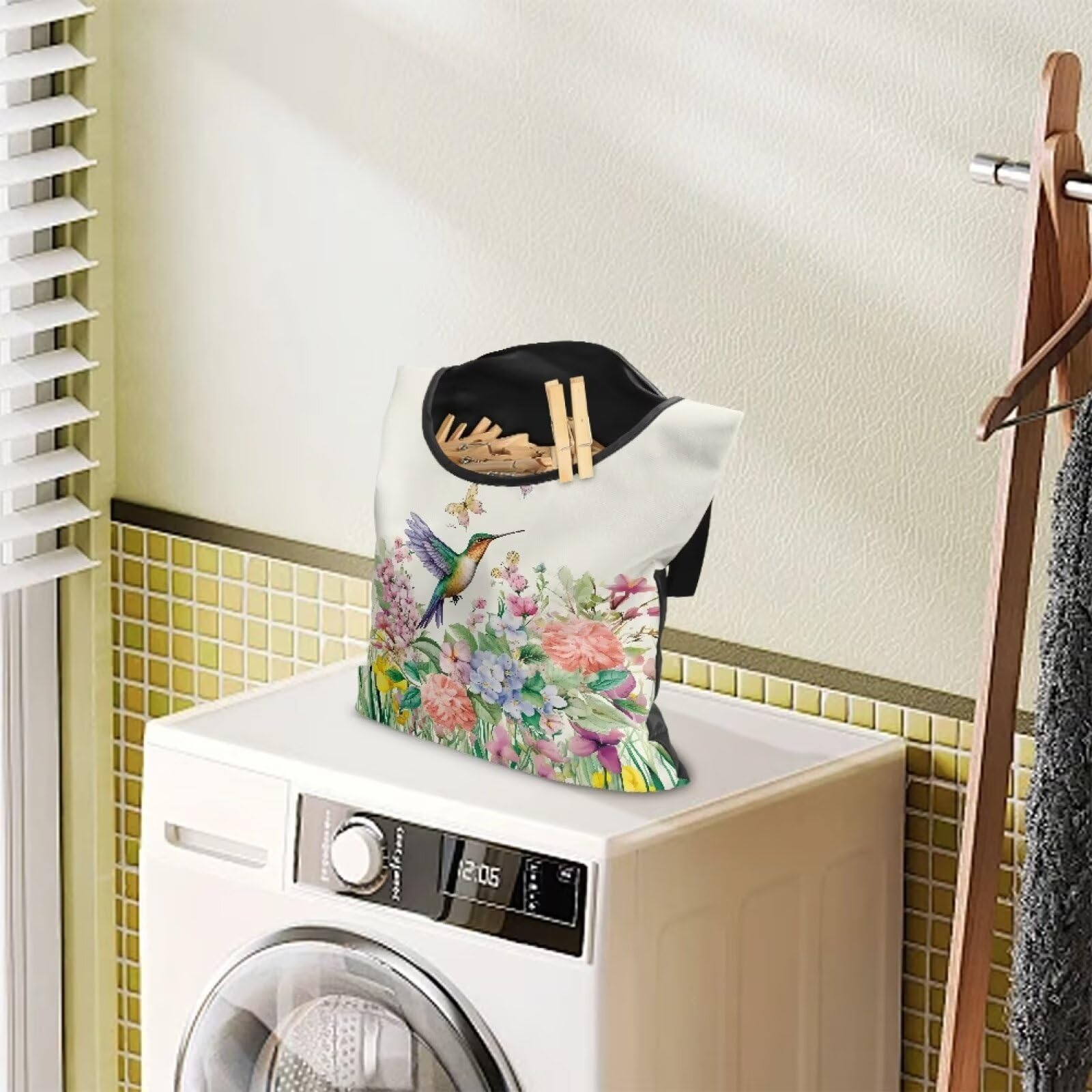 Hummingbird Handy Clothespin Bags Floral Space