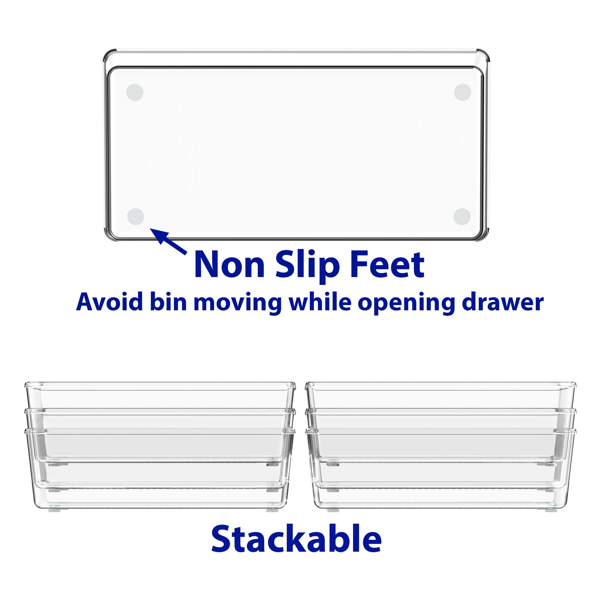 Clear Desk Drawer Organizer