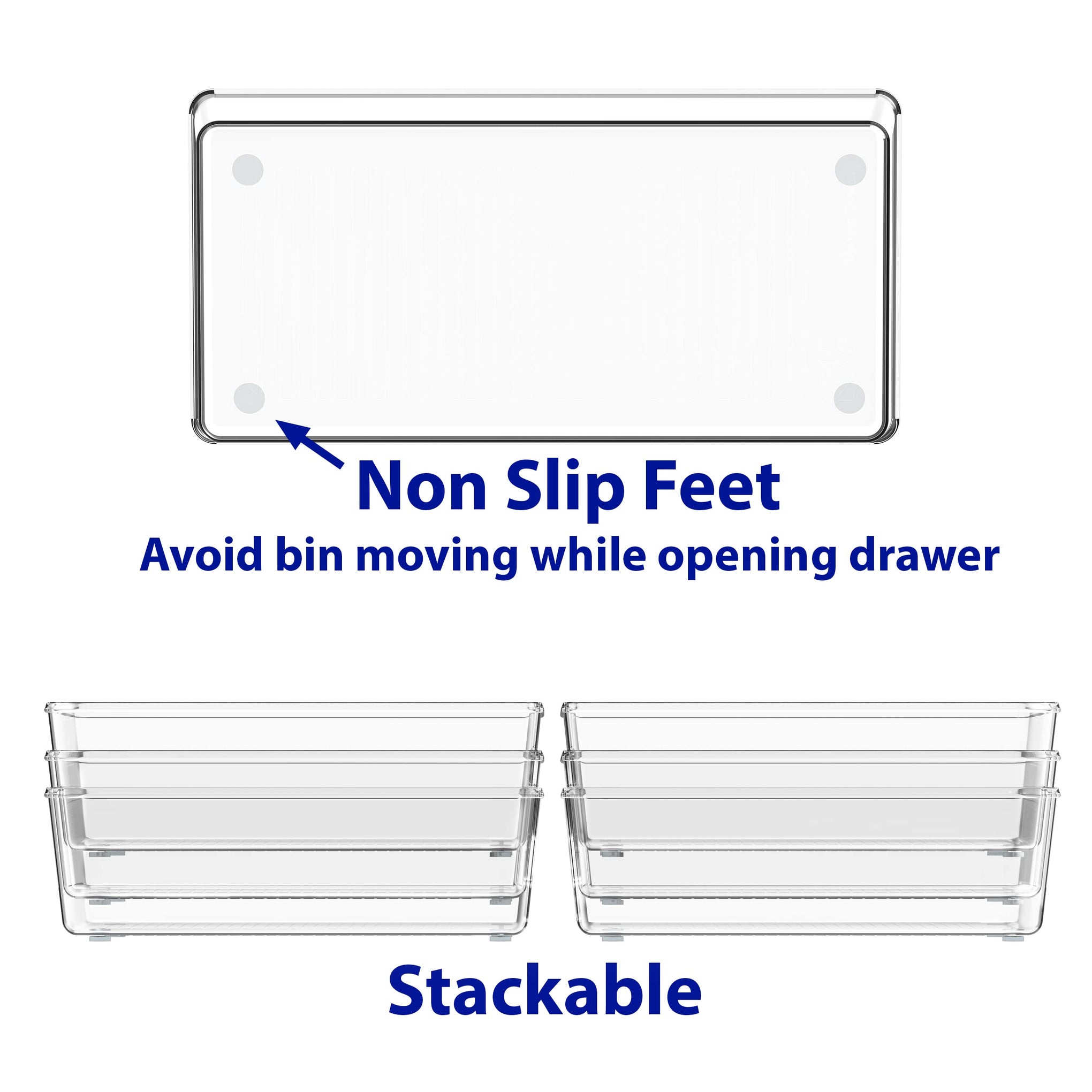 Clear Desk Drawer Organizer