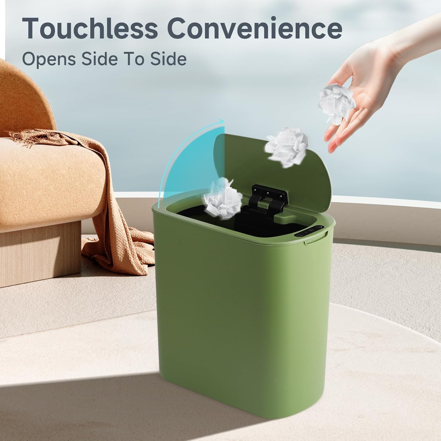 5 Gallon Automatic Bathroom Trash Can with Lid