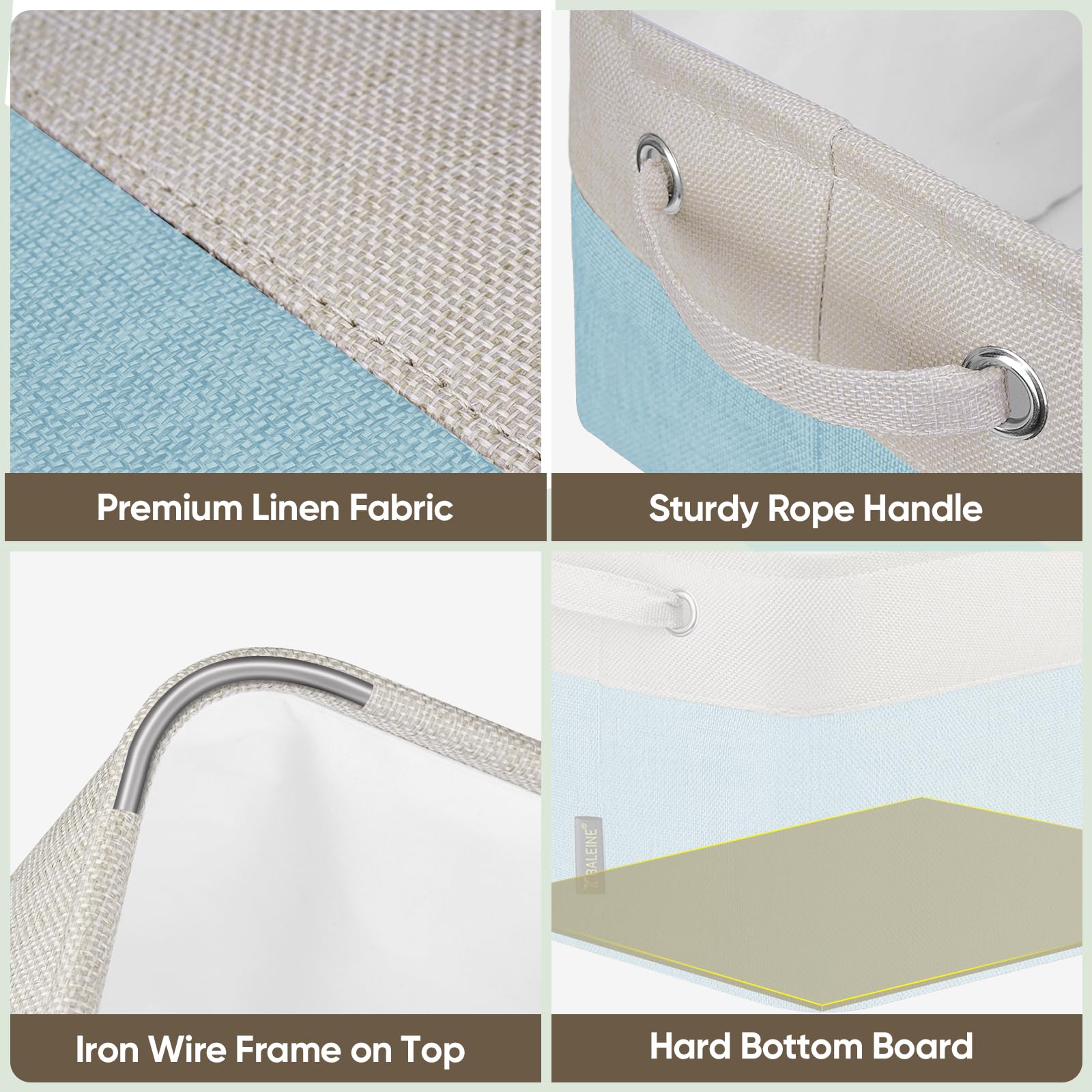 3 Pack Fabric Closet Storage Bins for Shelves (3 Count)