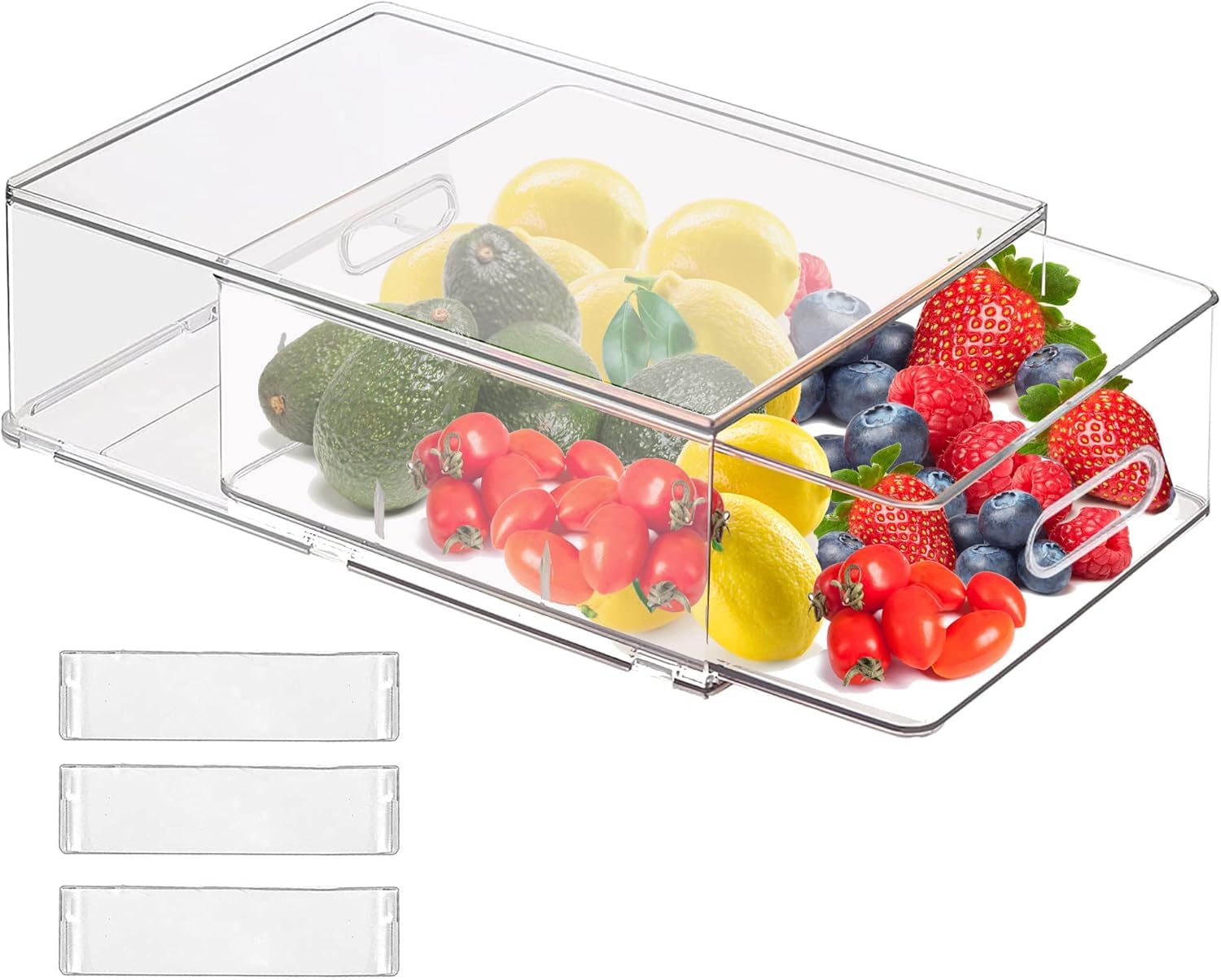 Clear Drawer Organizer with 3 Dividers