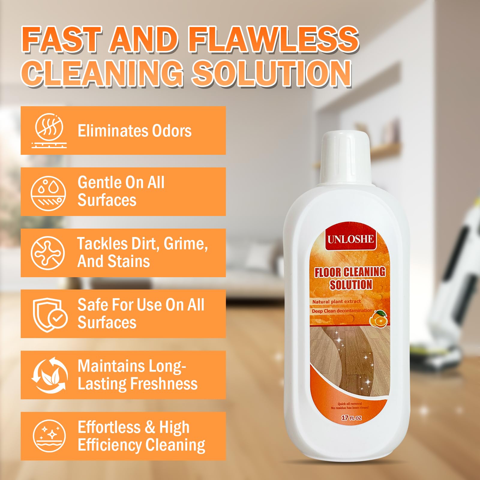 Floor Cleaning Solution for Robot Vacuum Mops (34 Fl Oz)