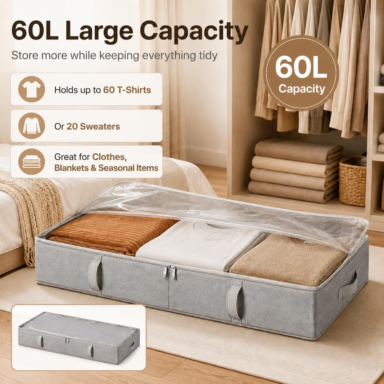 Side Supported Under Bed Storage Containers (2 Count)