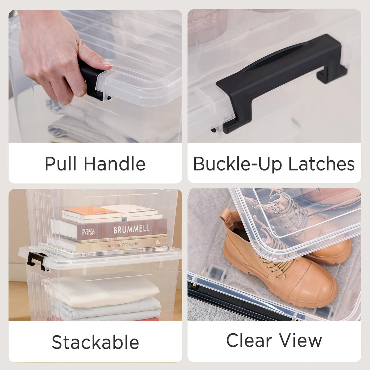 22 Quart Clear Plastic Storage Bins with Lids 2 (2 Count)