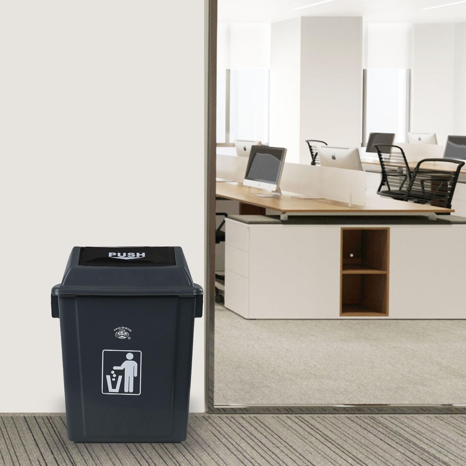6 Gallon Plastic Garbage Can Swing Lid (4 Count)
