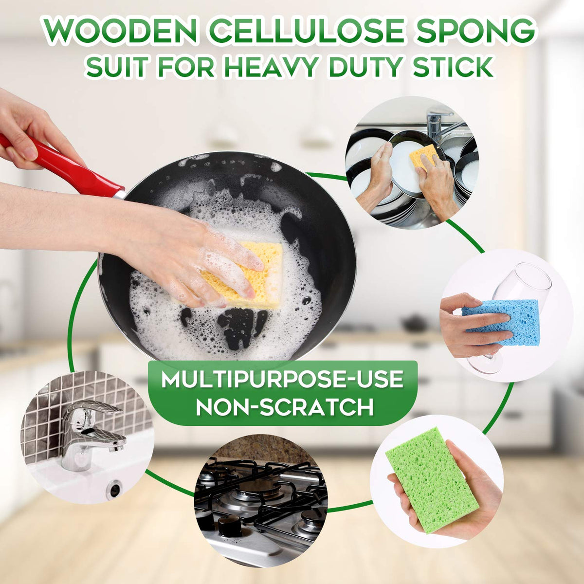 Cleaning Scrub Colored Sponge (16 Count)